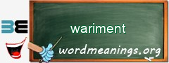 WordMeaning blackboard for wariment